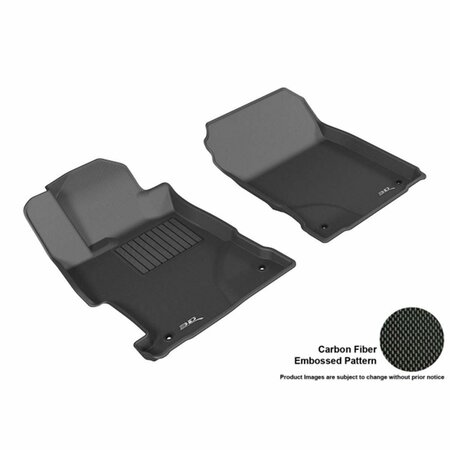 STRIKE3 3D Maxpider Front Row Custom Fit Kagu Black Floor Mat for 2013-2016 Acura ILX Models - Black ST3864344